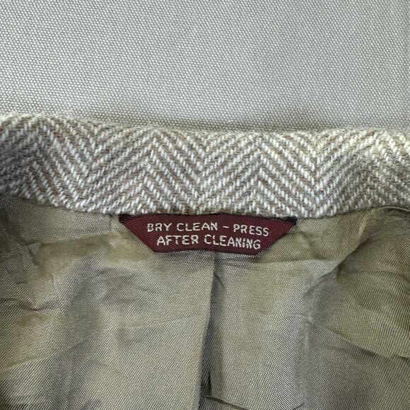 VTG Cricketeer Tweed Herringbone Blazer Sport Coat Men 40R Wool 2 Button (wood) - Picture 5 of 10